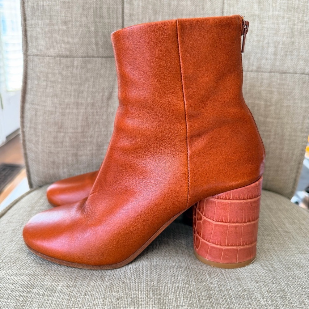 Maison Margiela Tan Leather Ankle Boots Women’s Size 37